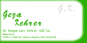 geza kehrer business card